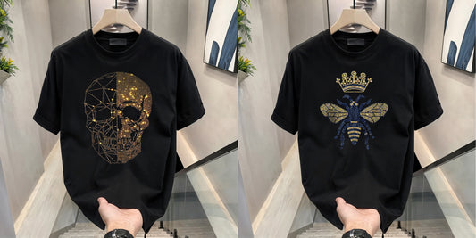 Luxury Cotton T-shirts (RH-SKULL+BUTTERFLY)