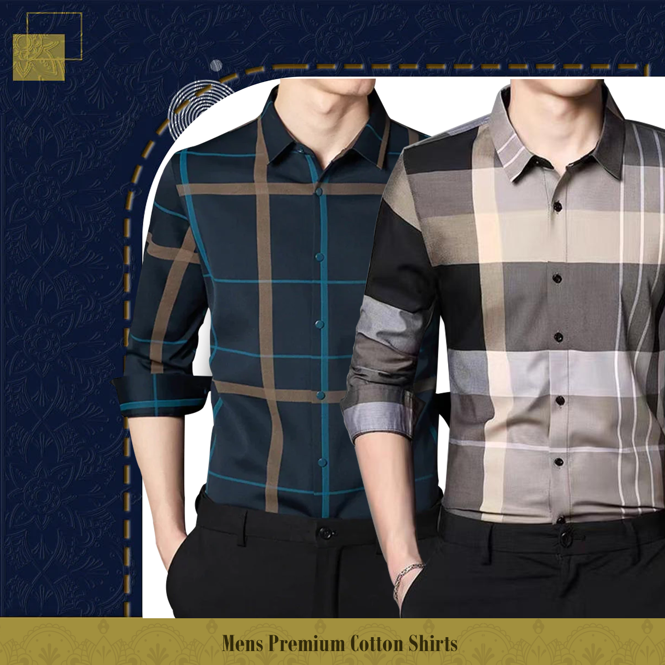 Full Sleeve Cotton Check Shirt (BLUE G + CGL)