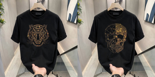 Luxury Cotton T-shirts (RH - Skull + Tiger 1)
