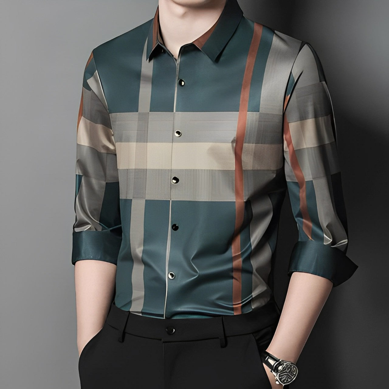 Pack of 3 Full Sleeve Cotton Check Shirt (GREEN+BRG+GRC)