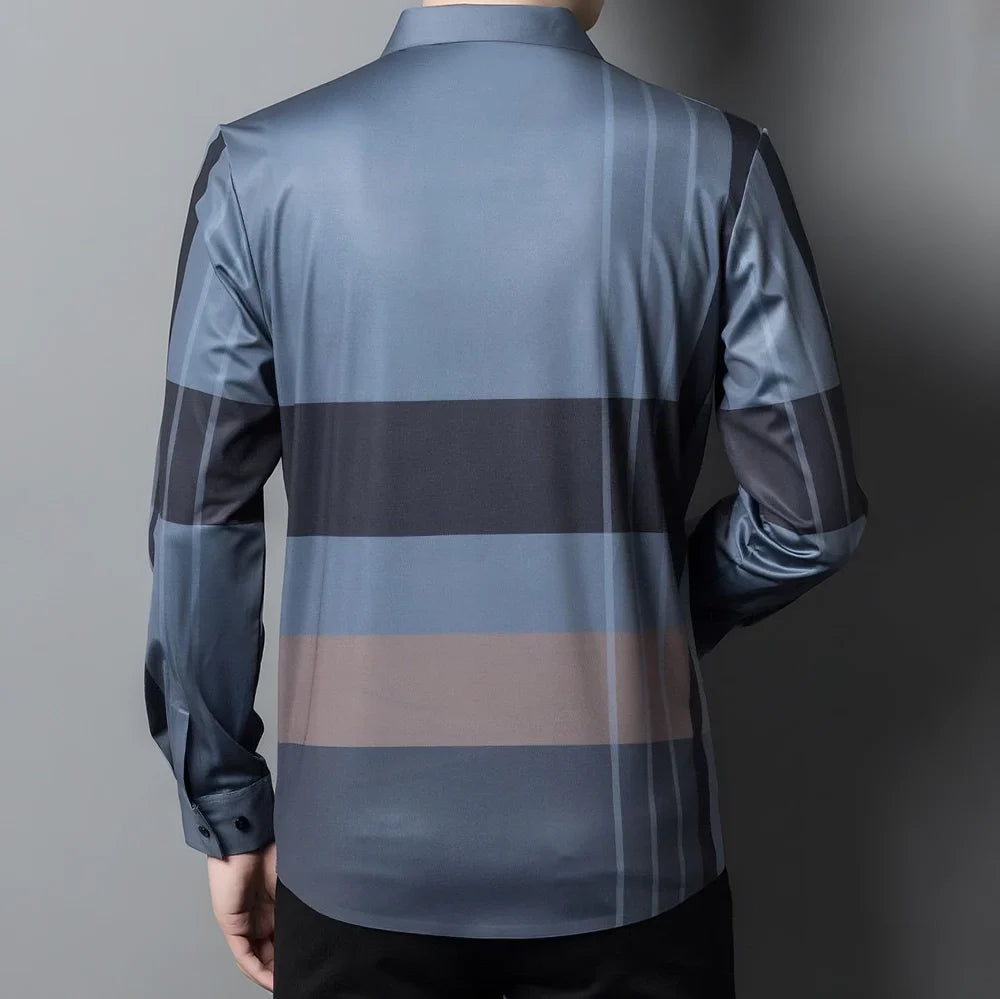 Pastel Harmony Full Sleeve Cotton Check Shirt (D GREY)