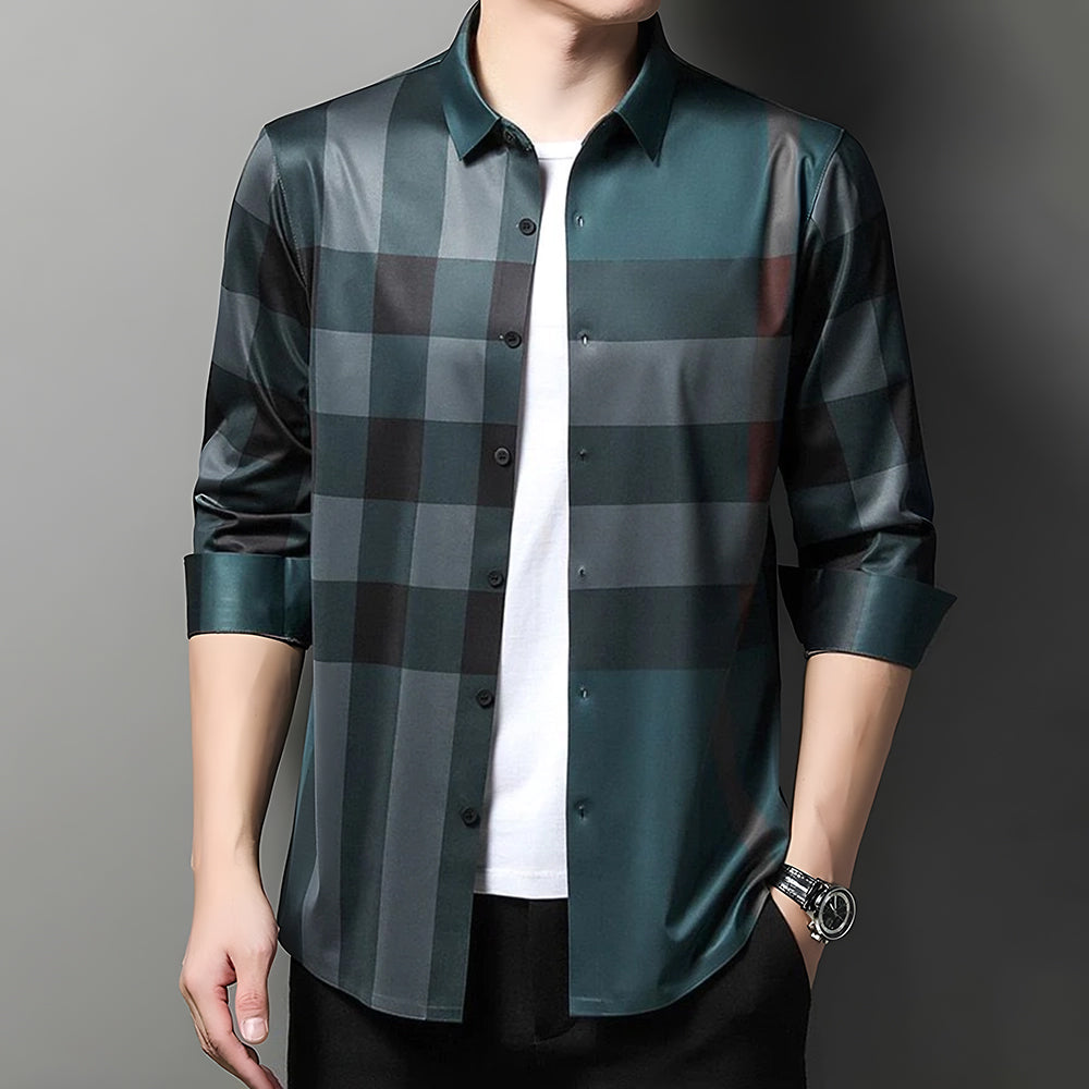 Peacock Plume Full Sleeve Cotton Check Shirt (PEACOCK)