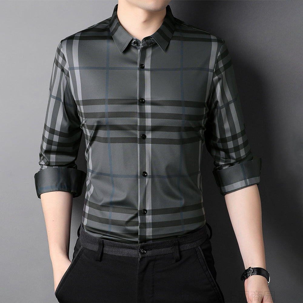 Urban Steel Full Sleeve Cotton Check Shirt (DARKGREY)
