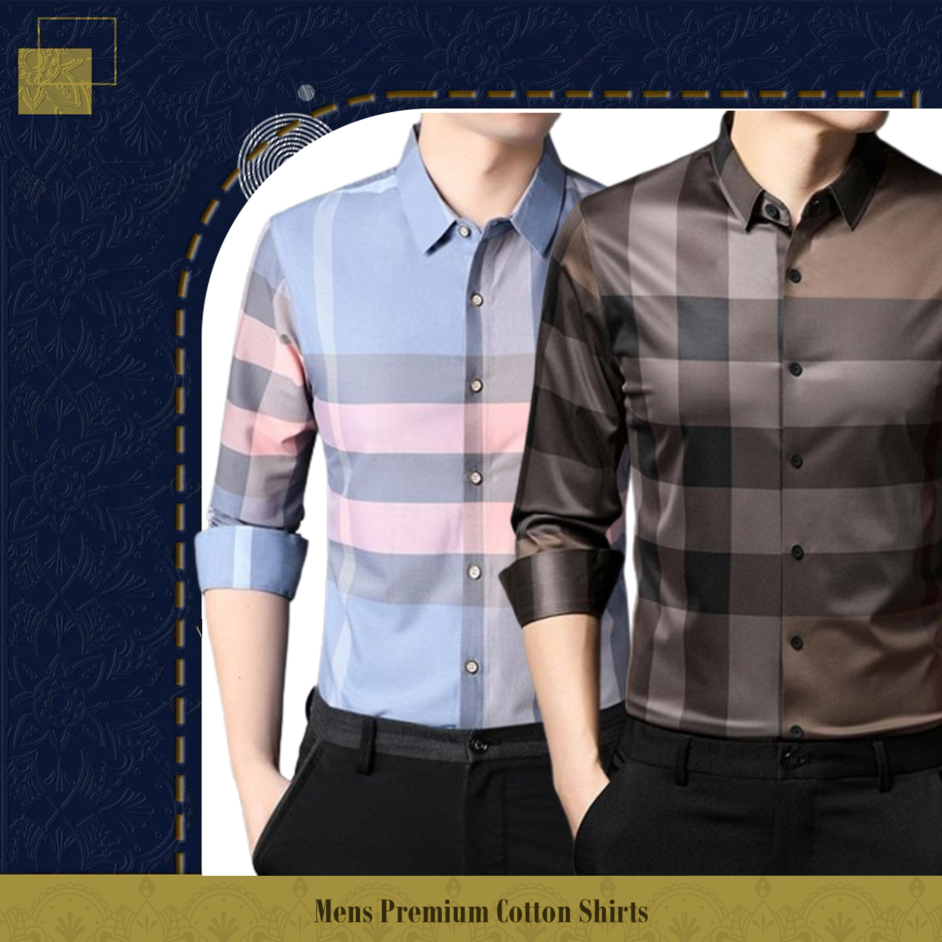 Pack of 2 Full Sleeve Cotton Check Shirt (SBP+BB CHECK)